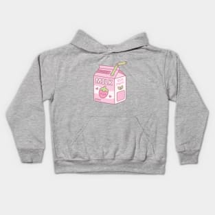 Cute Strawberry Milk Carton Box Kids Hoodie